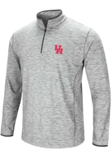 Colosseum Houston Cougars Mens Grey Sprint Windshirt Long Sleeve Qtr Zip Pullover