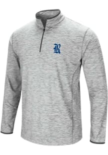 Colosseum Rice Owls Mens Grey Sprint Windshirt Long Sleeve Qtr Zip Pullover