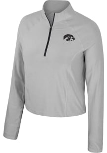Womens Iowa Hawkeyes Ash Colosseum Sisterhood Qtr Zip Pullover