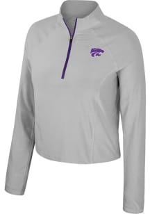 Womens K-State Wildcats Ash Colosseum Sisterhood Qtr Zip Pullover
