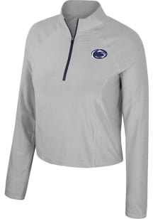 Womens Penn State Nittany Lions Ash Colosseum Sisterhood Qtr Zip Pullover