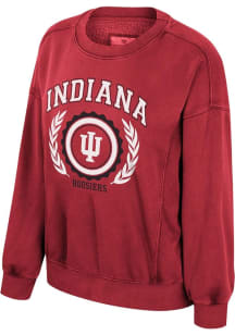 Womens Indiana Hoosiers Cardinal Colosseum Girls Night Crew Sweatshirt