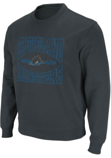 Colosseum Cleveland Monsters Mens Black Stadium Long Sleeve Crew Sweatshirt