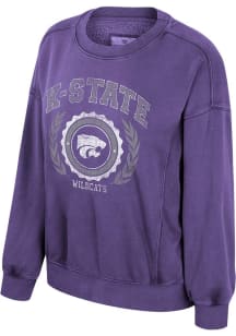 Womens K-State Wildcats Purple Colosseum Girls Night Crew Sweatshirt