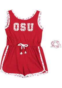 Toddler Girls Ohio State Buckeyes Red Colosseum Scoops Ahoy Short Sleeve Dress