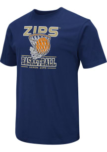 Colosseum Akron Zips Navy Blue Field Basketball Short Sleeve T Shirt