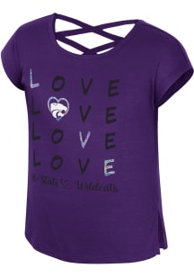 Girls K-State Wildcats Purple Colosseum Ember Short Sleeve Fashion T-Shirt