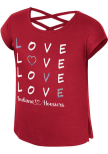 Girls Indiana Hoosiers Cardinal Colosseum Ember Short Sleeve Fashion T-Shirt
