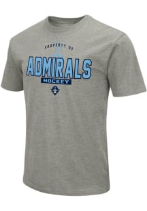 Colosseum Milwaukee Admirals Grey Arch Mascot Short Sleeve T Shirt