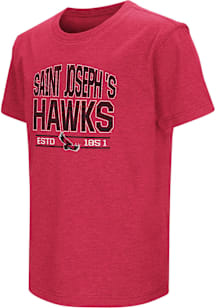 Colosseum Saint Josephs Hawks Youth Crimson Playbook Short Sleeve T-Shirt