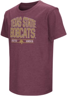 Colosseum Texas State Bobcats Youth Maroon Playbook Short Sleeve T-Shirt