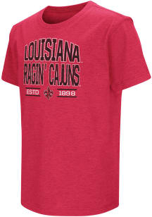 Colosseum UL Lafayette Ragin' Cajuns Youth Red Playbook Short Sleeve T-Shirt
