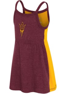 Colosseum Arizona State Sun Devils Toddler Girls Maroon Flarring Short Sleeve Dress