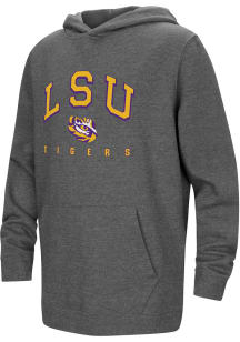 Colosseum LSU Tigers Youth Charcoal Campus Long Sleeve Hoodie