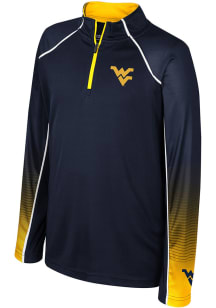 Colosseum West Virginia Mountaineers Youth Navy Blue Armada Long Sleeve Quarter Zip Shirt