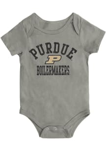 Baby Purdue Boilermakers Grey Colosseum Biggest Fan Short Sleeve One Piece