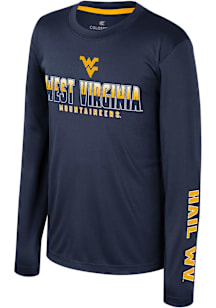 Colosseum West Virginia Mountaineers Youth Navy Blue Armada Long Sleeve T-Shirt