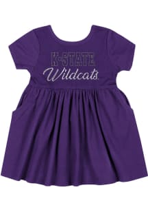 Baby Girls K-State Wildcats Purple Colosseum Flarietta Short Sleeve Dress