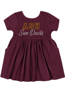 Colosseum Arizona State Sun Devils Baby Girls Maroon Flarietta Short Sleeve Dress