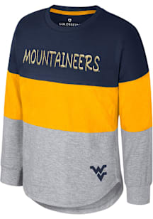 Colosseum West Virginia Mountaineers Girls Navy Blue Alex Long Sleeve T-shirt