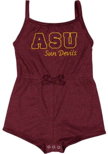 Colosseum Arizona State Sun Devils Baby Girls Maroon Elemental Romper Short Sleeve Dress