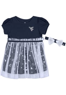 Colosseum West Virginia Mountaineers Toddler Girls Navy Blue Star League Short Sleeve Dresses