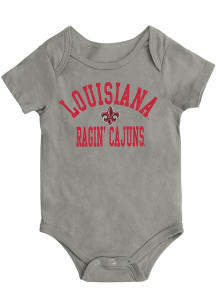 Colosseum Louisiana Ragin' Cajuns Baby Grey Biggest Fan Short Sleeve One Piece