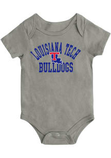 Colosseum Louisiana Tech Bulldogs Baby Grey Biggest Fan Short Sleeve One Piece