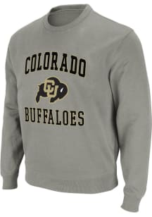 Colosseum Colorado Buffaloes Mens Grey Stadium Long Sleeve Crew Sweatshirt