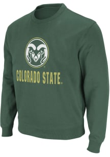 Colosseum Colorado State Rams Mens Green Stadium Design Long Sleeve Crew Sweatshirt