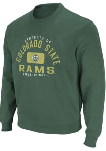 Colosseum Colorado State Rams Mens Green Stadium Long Sleeve Crew Sweatshirt