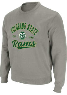 Colosseum Colorado State Rams Mens Grey Stadium Long Sleeve Crew Sweatshirt