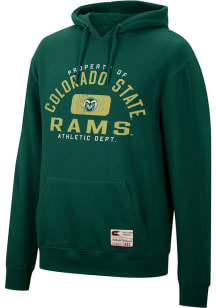 Colosseum Colorado State Rams Mens Green Authentic Long Sleeve Hoodie