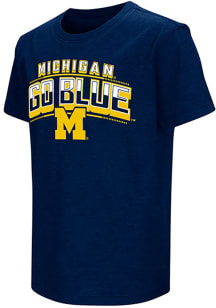 Youth Michigan Wolverines Blue Colosseum Playbook Short Sleeve T-Shirt