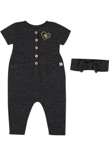 Colosseum Colorado Buffaloes Baby Black Fleet Romper Short Sleeve One Piece