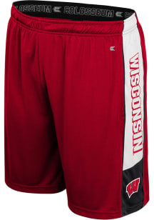 Mens Wisconsin Badgers Red Colosseum Quantum Shorts