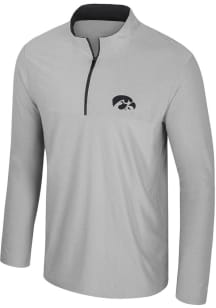 Mens Iowa Hawkeyes Grey Colosseum Atomic Qtr Zip Pullover