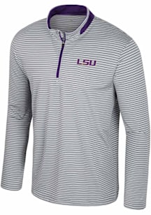 Colosseum LSU Tigers Mens Purple Blackett Long Sleeve Qtr Zip Pullover