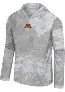 Mens Minnesota Golden Gophers Grey Colosseum Realtree Roscoe Long Sleeve Hoodie