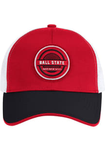Colosseum Ball State Cardinals RABI 2400 TRUCKER Adjustable Hat - Red