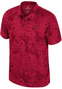 Colosseum Arkansas Razorbacks Mens Cardinal Groves Short Sleeve Polo