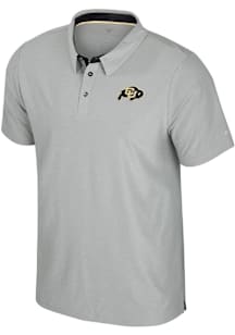 Colosseum Colorado Buffaloes Mens Grey Atomic Short Sleeve Polo