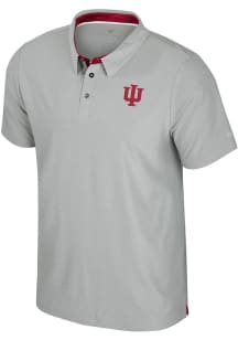 Mens Indiana Hoosiers Grey Colosseum Atomic Short Sleeve Polo Shirt