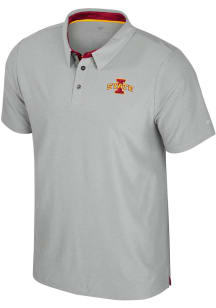 Colosseum Iowa State Cyclones Mens Grey Atomic Short Sleeve Polo