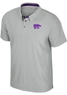 Mens K-State Wildcats Grey Colosseum Atomic Short Sleeve Polo Shirt