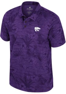 Mens K-State Wildcats Purple Colosseum Groves Short Sleeve Polo Shirt