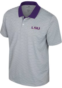 Colosseum LSU Tigers Mens Purple Blackett Short Sleeve Polo