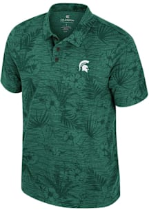 Colosseum Michigan State Spartans Mens Green Groves Short Sleeve Polo