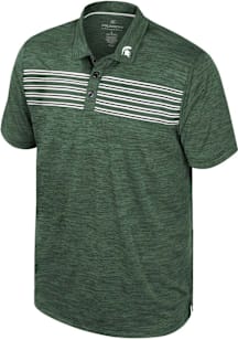 Colosseum Michigan State Spartans Mens Green Theoretical Short Sleeve Polo