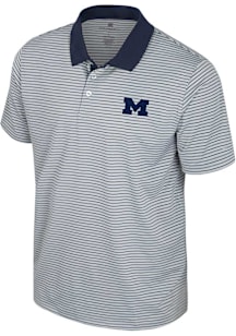Colosseum Michigan Wolverines Mens Blue Blackett Short Sleeve Polo